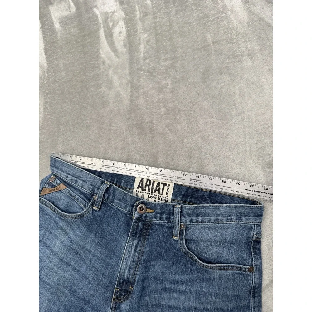 Ariat M4 Jeans Mens 36x34 Blue Denim Bootcut Stretch Embroidered Western Cowboy